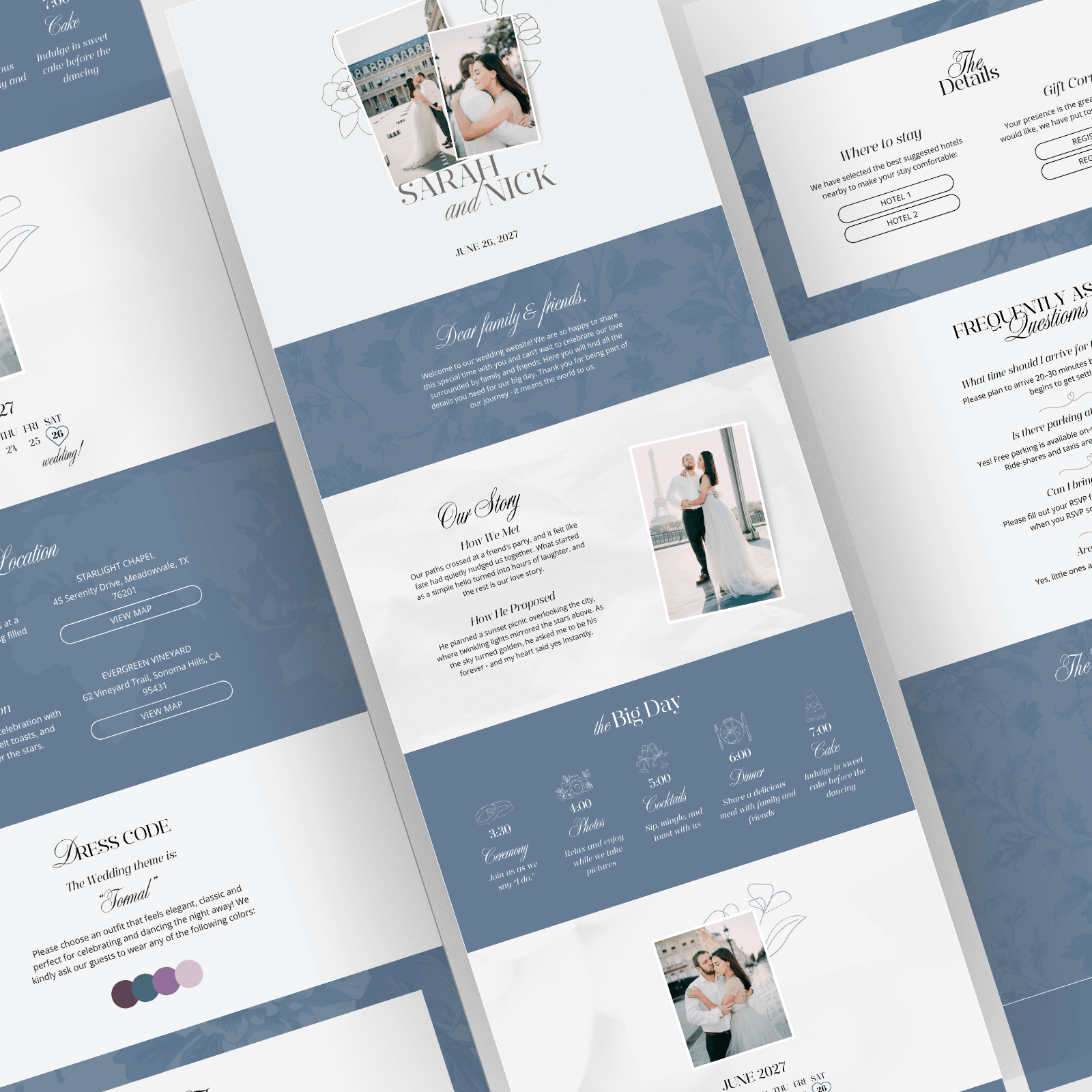 Elegant wedding website template