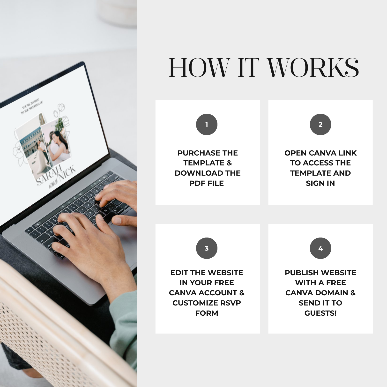 Blue wedding website editing