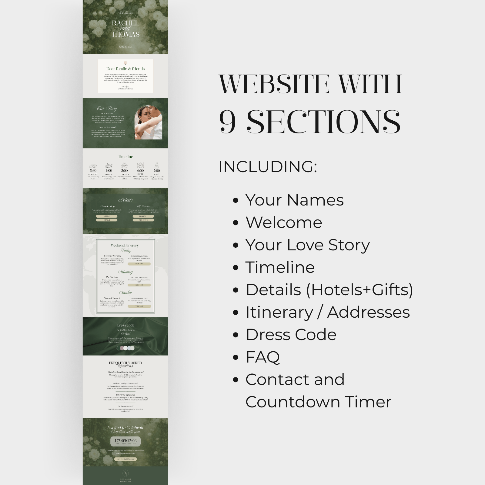 Canva wedding website template with RSVP form