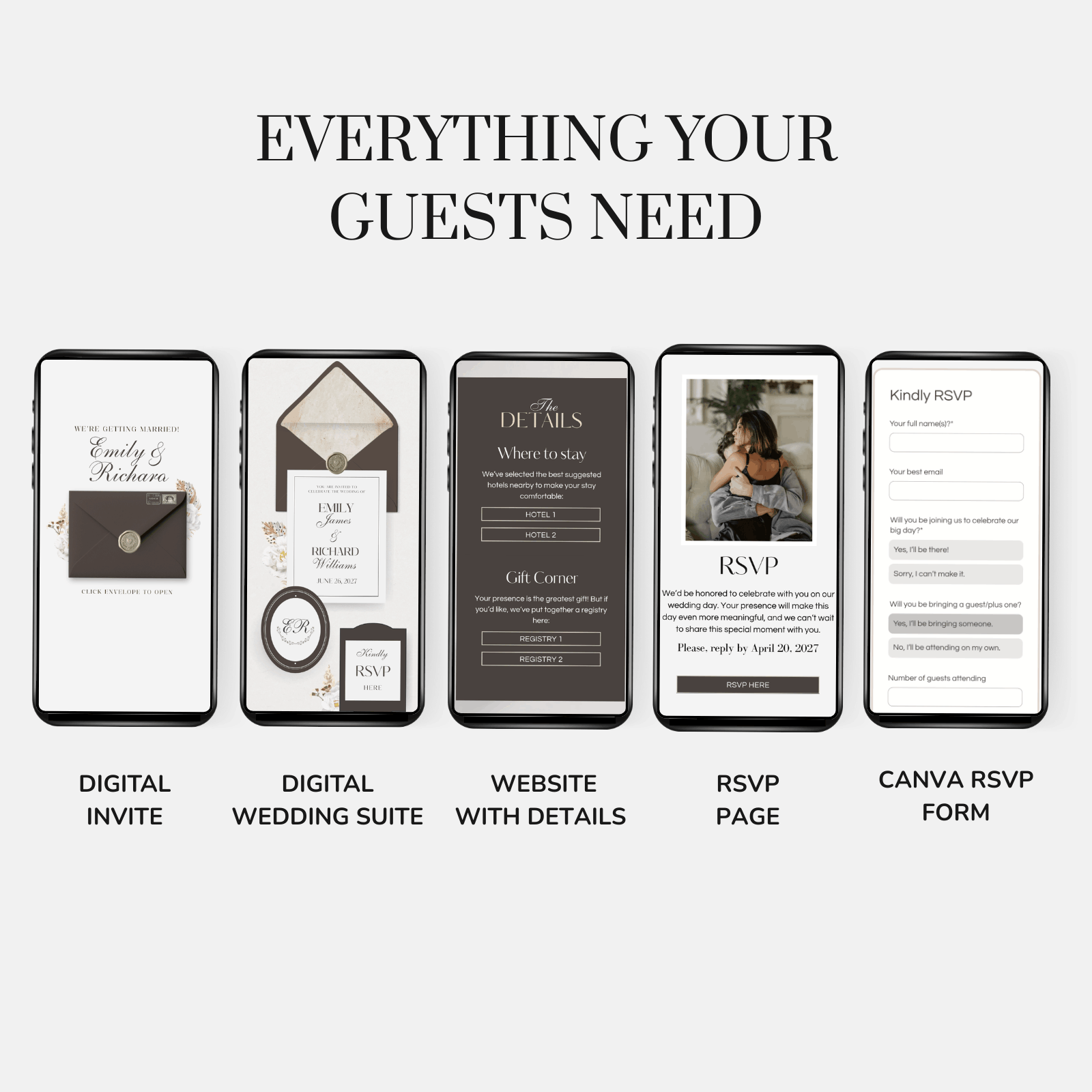 Boho Canva wedding website template