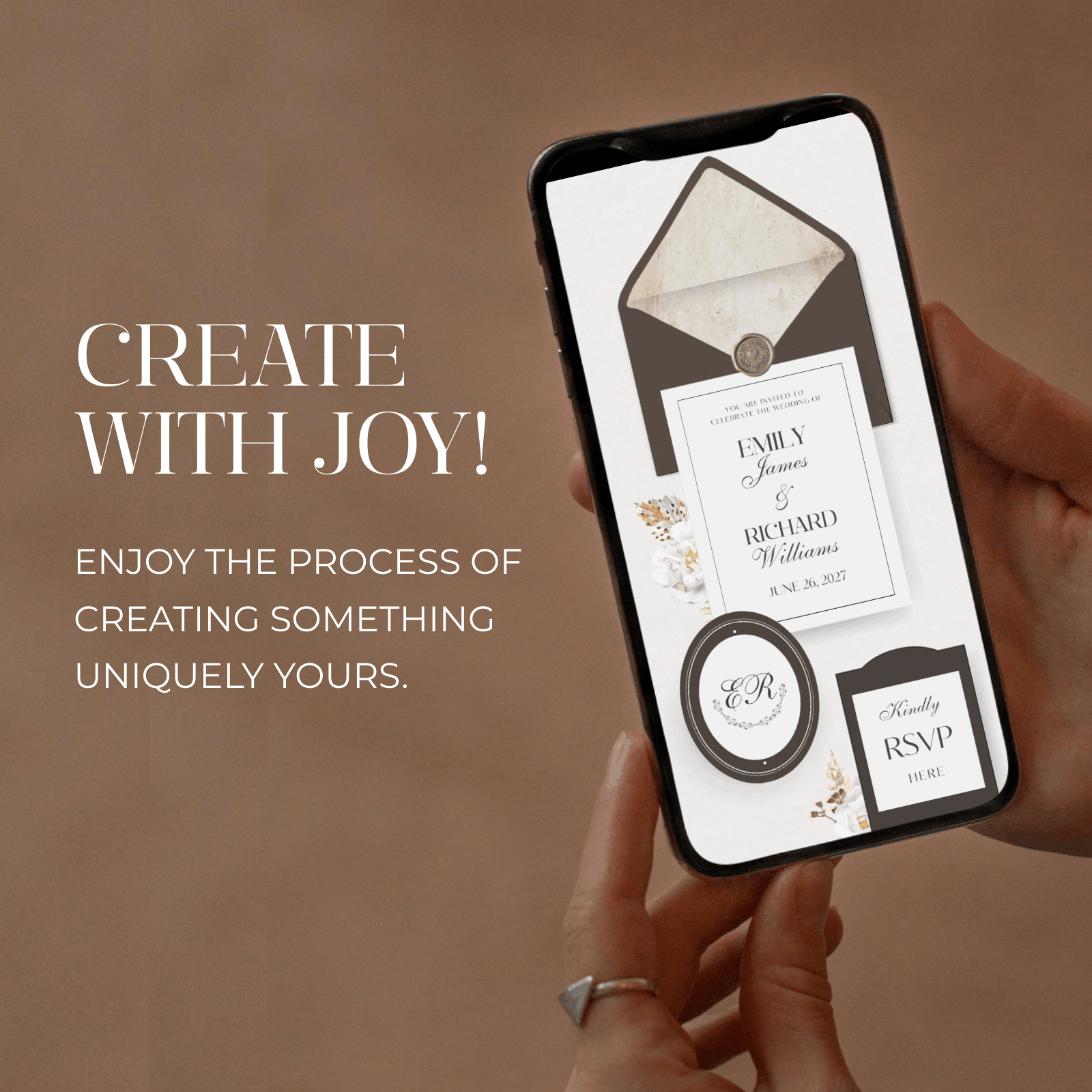Brown DIY wedding website template