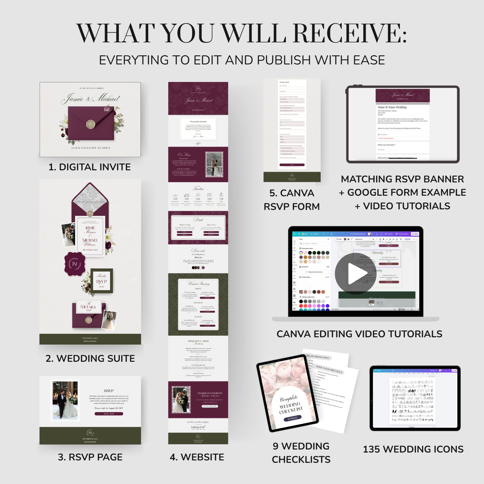 DIY wedding website template Canva