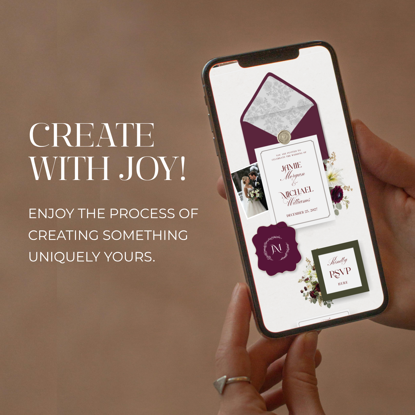 Luxury wedding website template Canva
