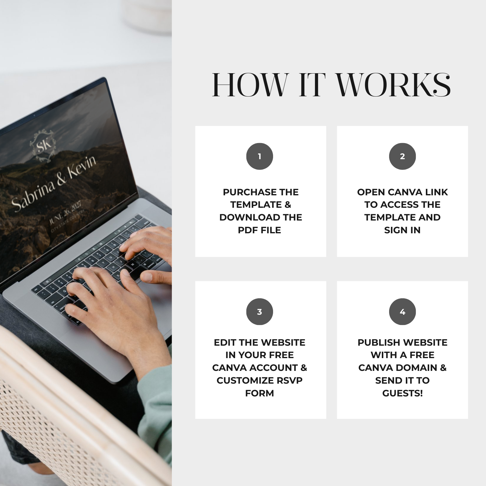 Mountain DIY wedding website template for couples