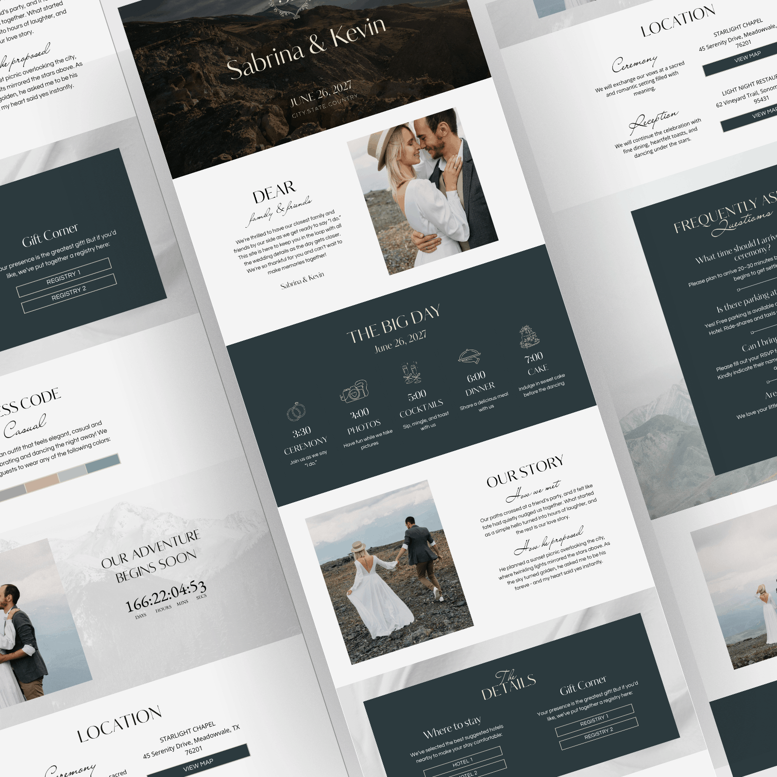Mountain wedding website
