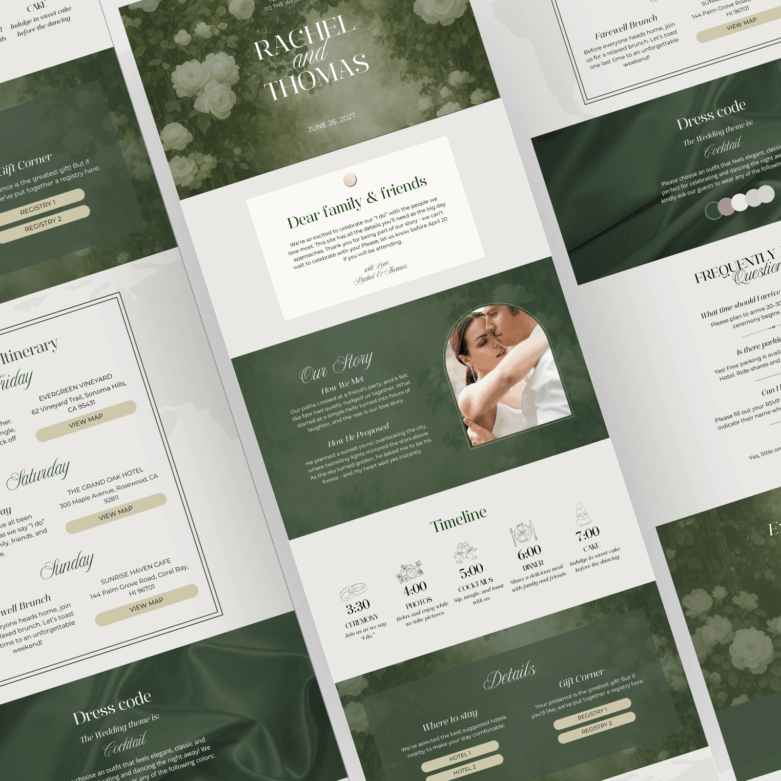 Olive Green wedding website