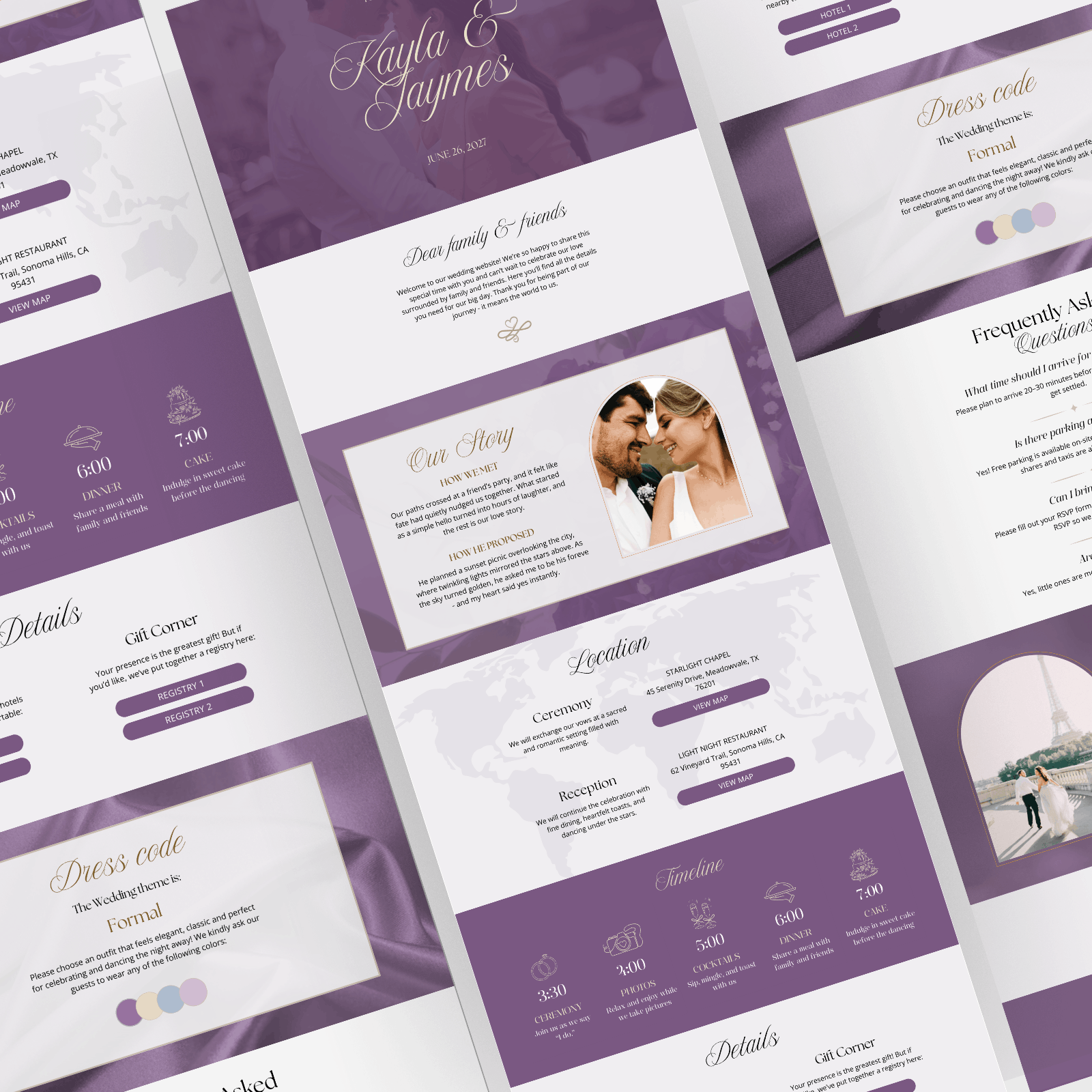 Purple wedding website