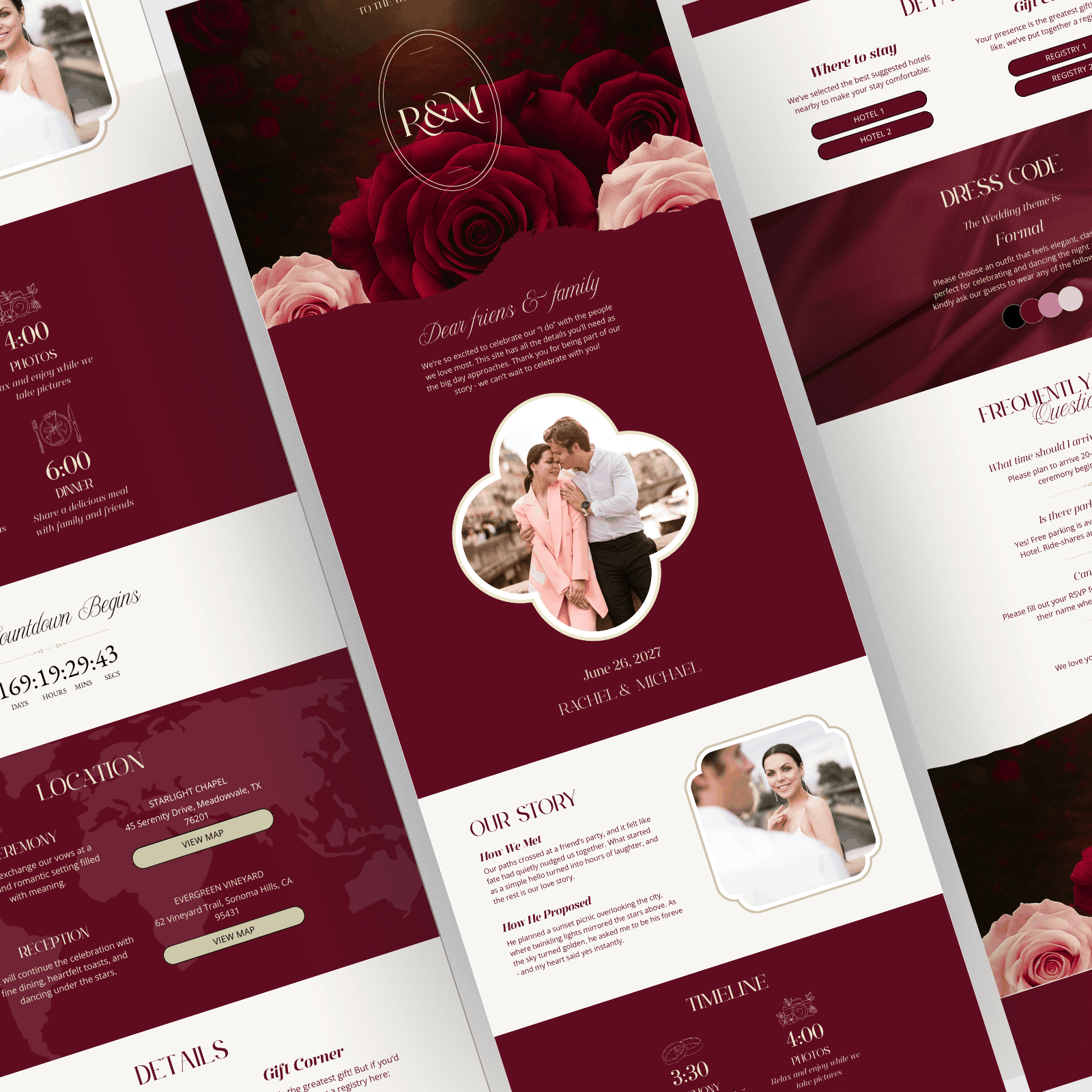 Rsvp Wedding Website Canva template invitation