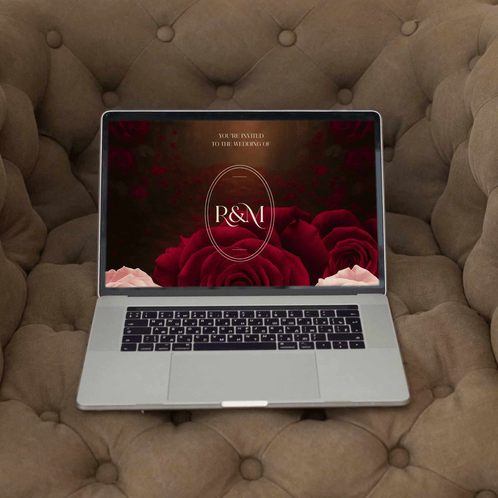 Wedding Website Canva Template Floral Burgundy