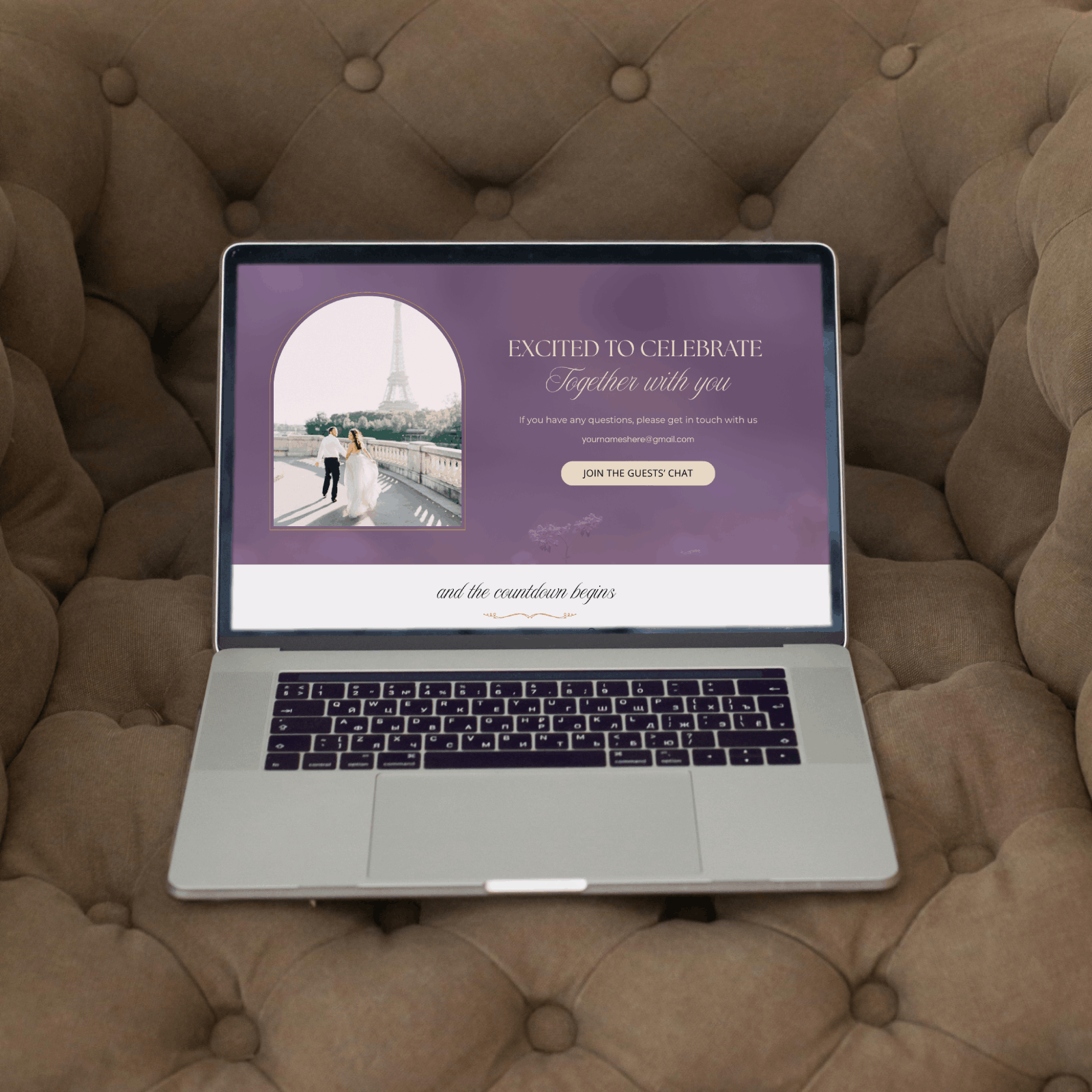 Wedding Website Canva Template Purple
