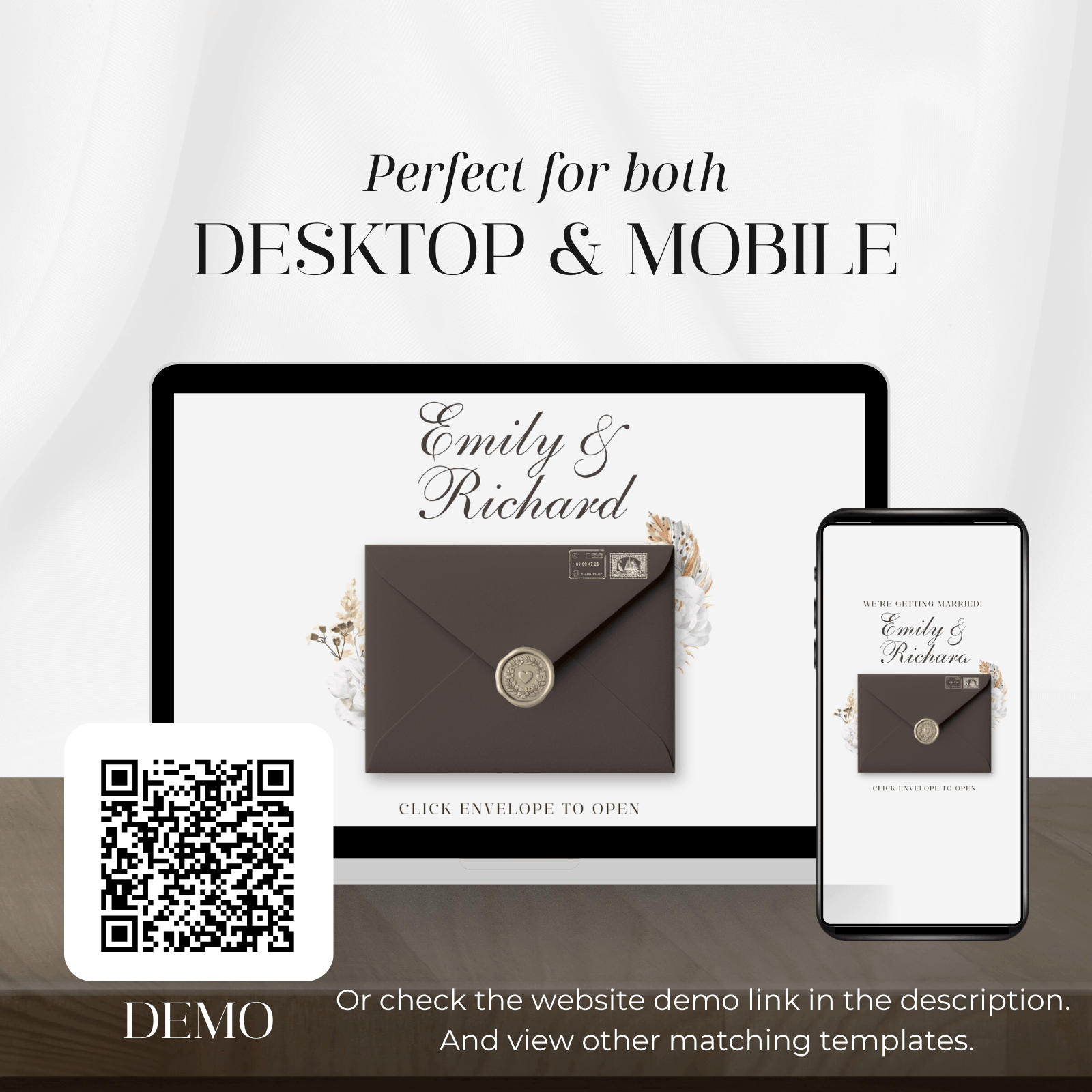 Wedding website template perfect for desktop and mobile