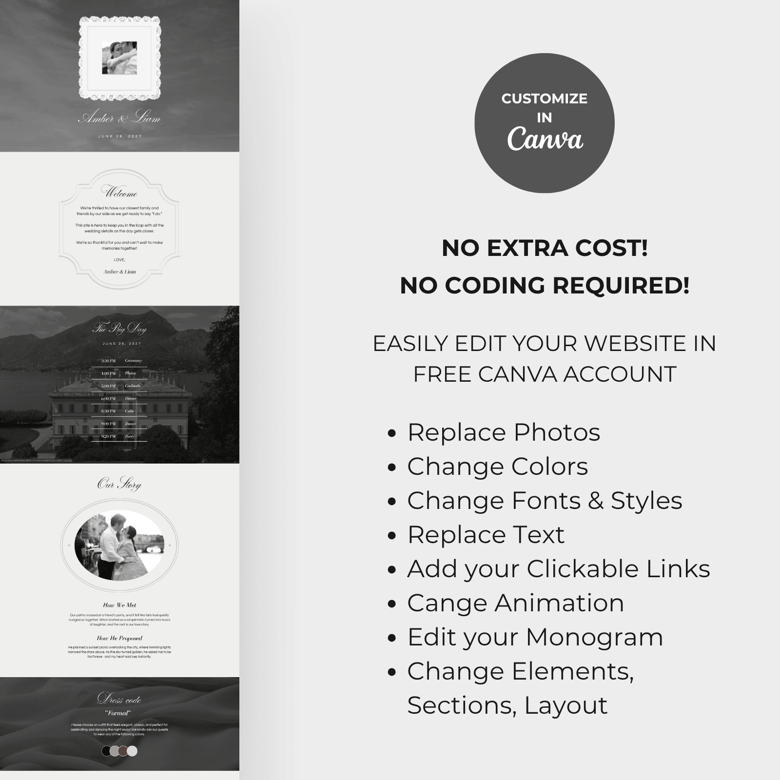 Classic Old Money Aesthetic Wedding Website