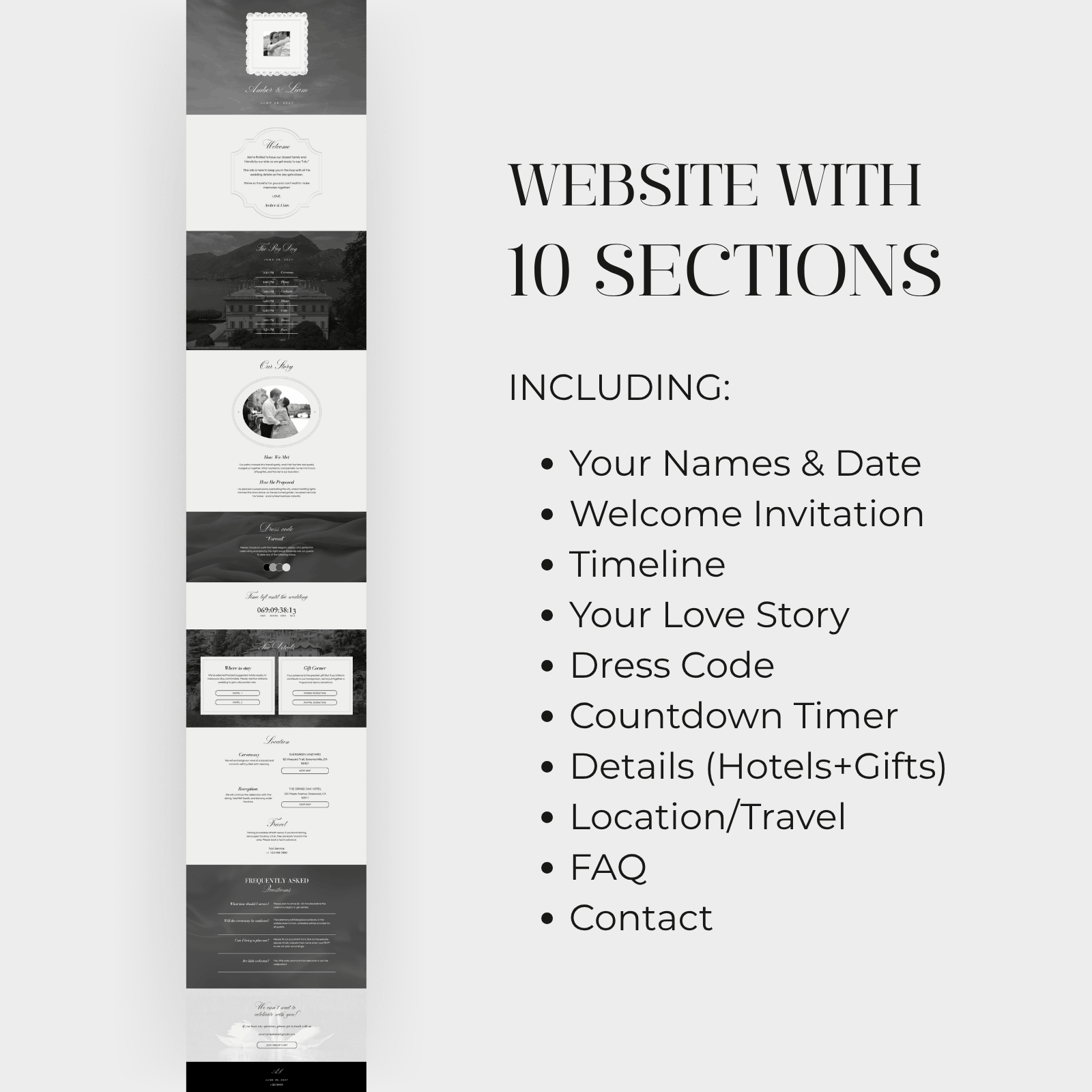 Elegant Luxury Wedding Website Canva template