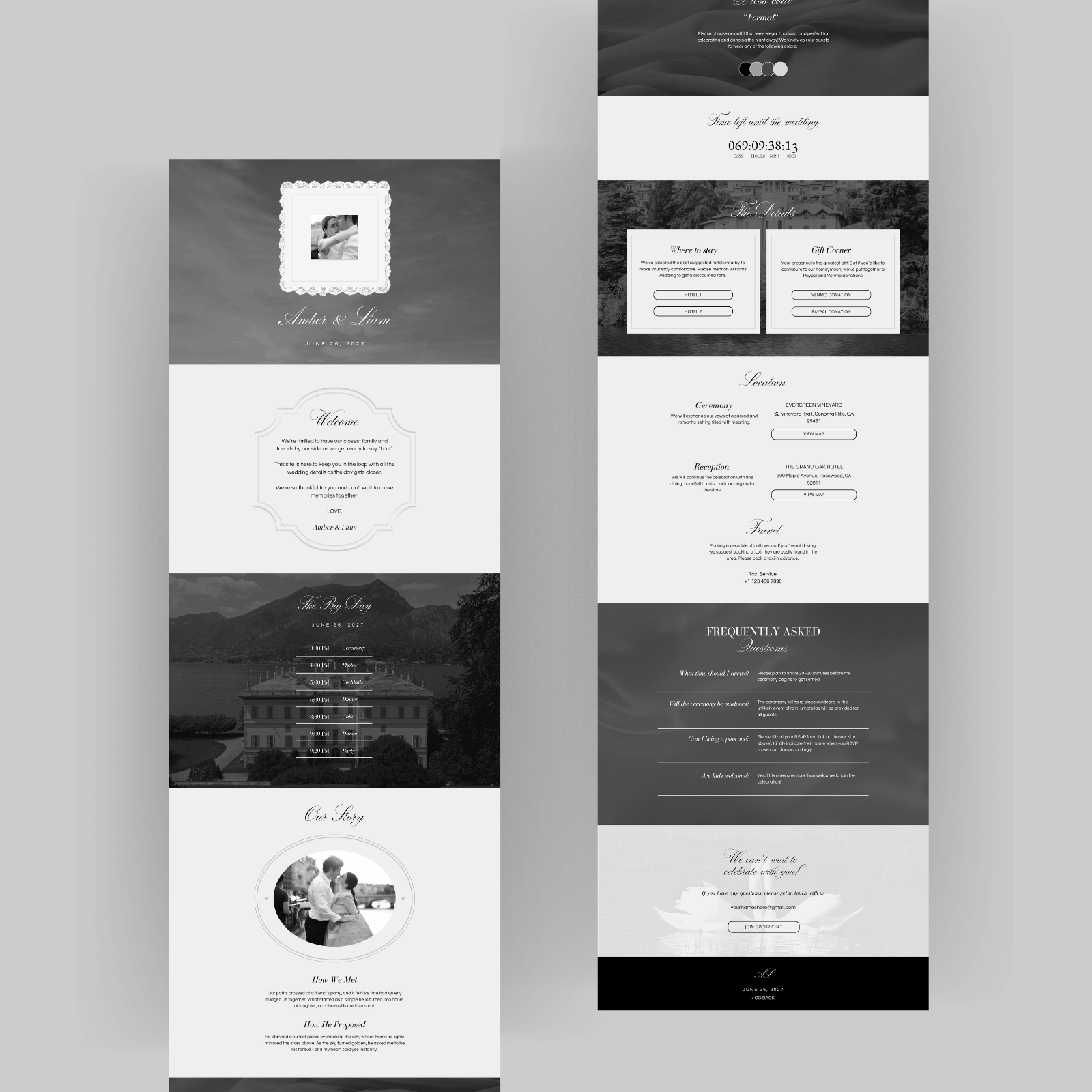 Envelope with Lace ivory wedding website template