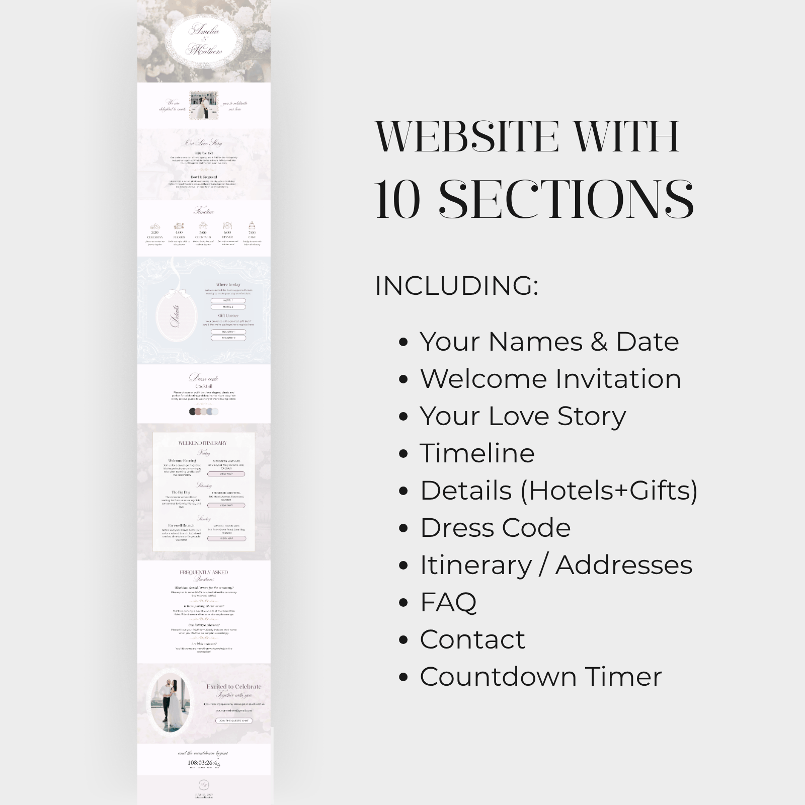 Spring Pastel Wedding Website Canva Template