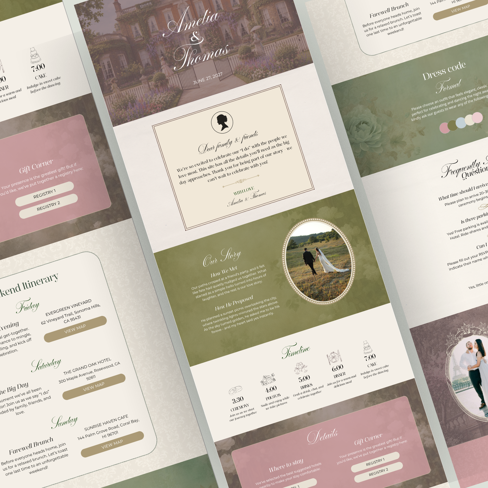 Vintage Elegant wedding website template